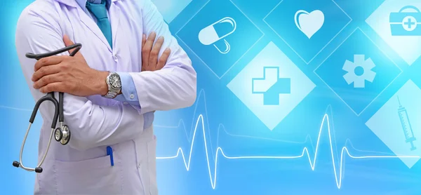 Modern bilgisayar arayüzü ile ayakta tıp doktor