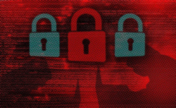 Concetto di sfondo digitale di Internet Security, sistema hackerato — Foto Stock