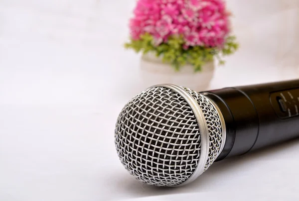 Microphone close up view - motivational speaker