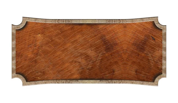 Kopya alanı olan beyaz arkaplanda asılı eski tahta tabela.