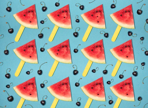 Mit Wassermelonen Eis Steht Der Sommer Vor Der Tür — Stockfoto