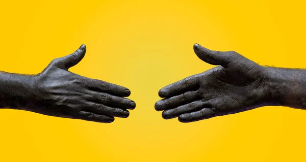 Two Black Hands Shaking Gesture Diversity Concept — Stock Photo, Image