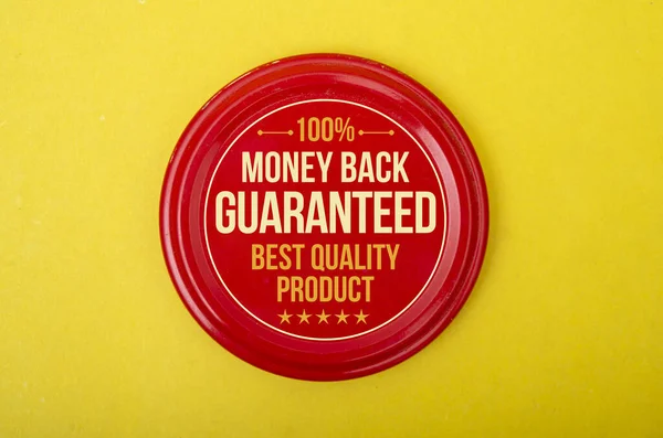 Gegarandeerd 100 Geld Terug Badge Met Rode Rand — Stockfoto