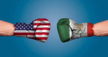 ABD, Meksika boks eldivenlerine karşı bayrak şablonu.