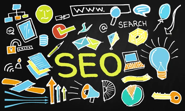 SEO rengi çizim yazı tahtası üzerinde