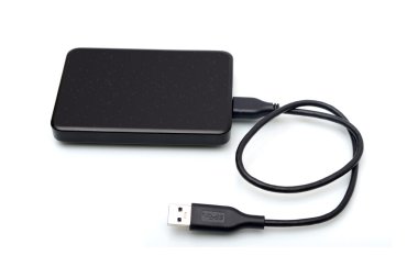 Harici sabit disk sürücüsü üzerinde beyaz backgorund izole