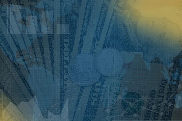 Para birimi faturaları ve grafik ile finansal arka plan