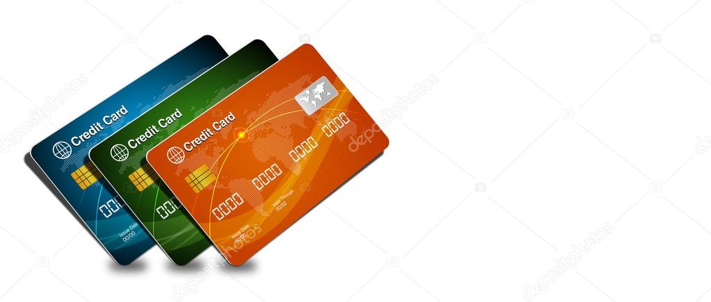 Credit Cards with online shopping banner template