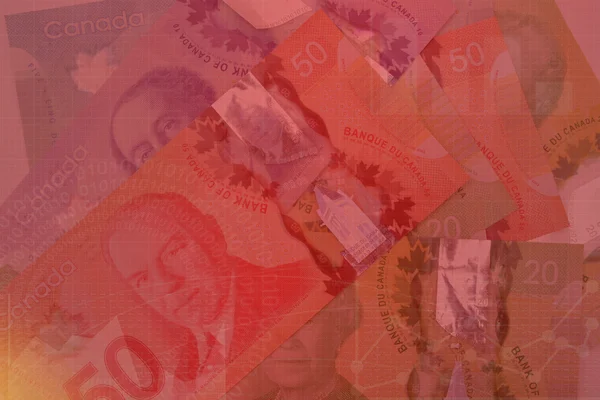 Canadese dollars Financiën achtergrond met diagrammen maken — Stockfoto