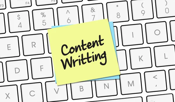 Content Writing Written on Paper slip Keyboard — Stock Photo, Image