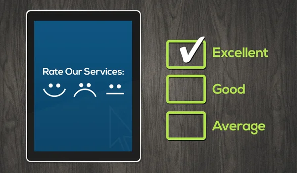 Customer Services-Concept met pictogrammen in Tablet PC — Stockfoto