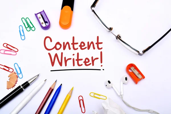 Content Writing Bloger on white background — Stock Photo, Image