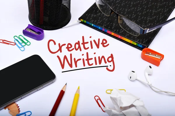 Creative Writing Bloger on white background — Stock Photo, Image