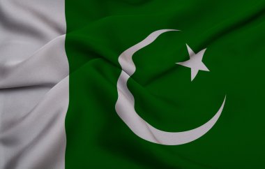 İpek kumaş üzerine Pakistan bayrağı