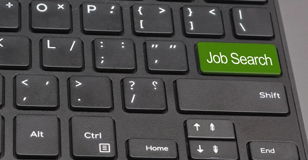 Touche clavier de recherche d'emploi couleur verte — Photo