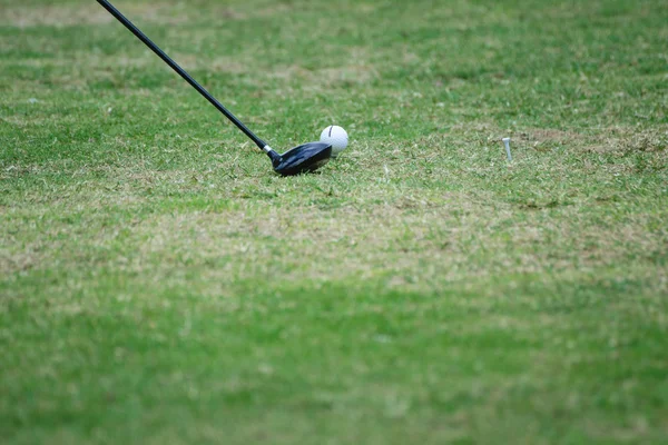 Zbliżenie piłka golfowa na tee. — Zdjęcie stockowe