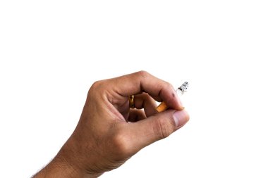 beyaz arka planda izole edilmiş sigara.