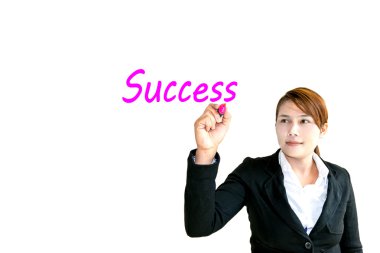 Kelimeyi yazmaya bussiness kadın.