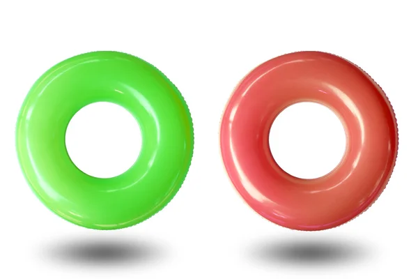 Grupp av färgglada simma ringar. — Stockfoto