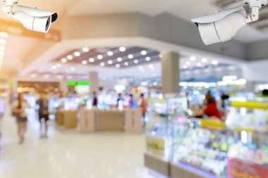 CCTV veya gözetim kamera bünyesinde alışveriş merkezi.