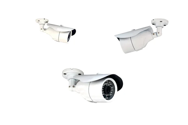 Gruppo di telecamere di sicurezza (CCTV) su sfondo bianco . — Foto Stock