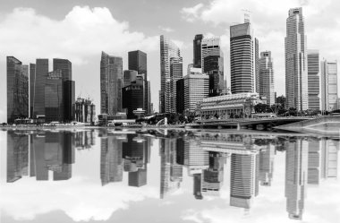 Siyah ve beyaz görüntüleri gökdelenler.