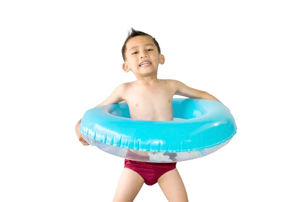 El niño y el anillo de natación —  Fotos de Stock
