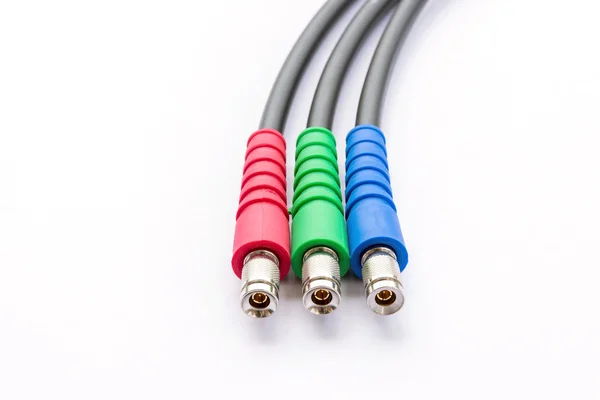 Closeup of BNC RGB color connector — Stock Photo, Image