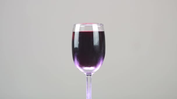 Put Some Ices Rotating Wine Glass 360 Degrees — Stock Video