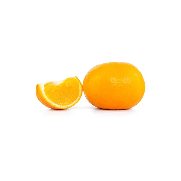 Помаранчевий Один Нарізаний Апельсин Білому Тлі — стокове фото