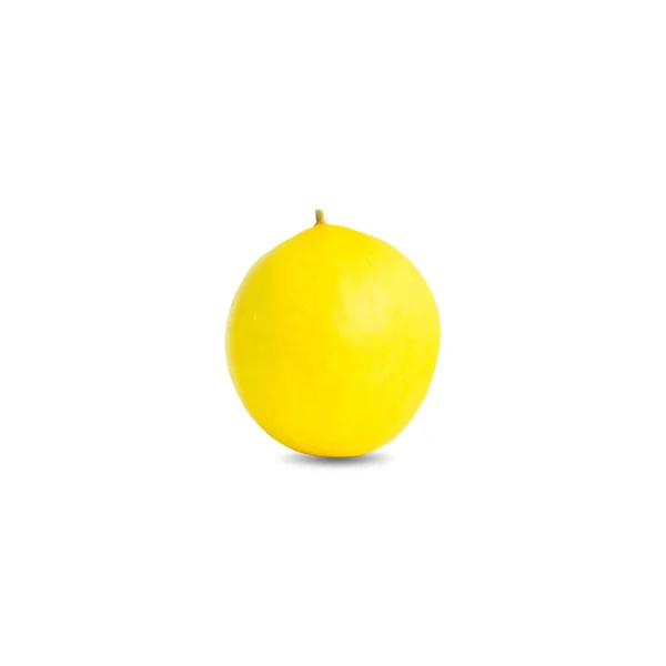 Gelbe Melone Oder Kantaloupe Isoliert Auf Weißem Hintergrund — Stockfoto