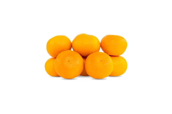 Group Oranges Tangerine Isolated White Background — Stock Photo, Image