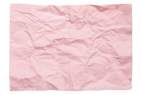 Cor Rosa Branco 4Um Papel Amassado Isolado Fundo Branco — Fotografia de Stock