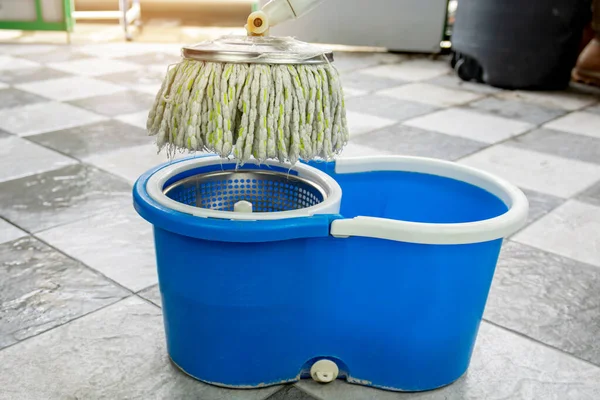 Close Mops Bucket Products Cleaning Floors — Stock Photo, Image