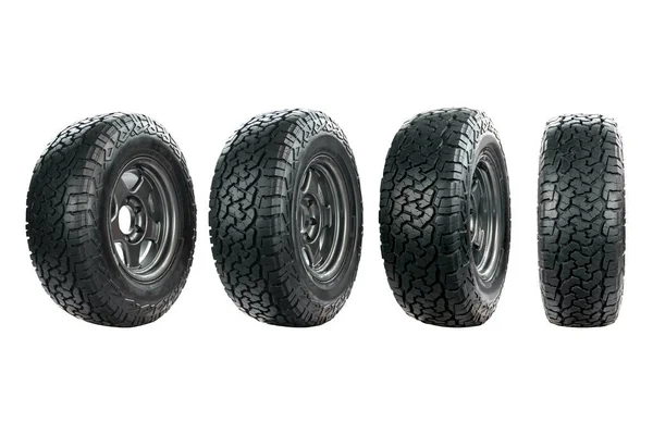 Group Car Tire Designed Use All Road Conditions Alloy Wheel — Stock Photo, Image