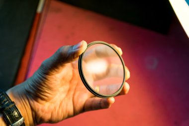 Temizlik lens filtresi dijital kamera.