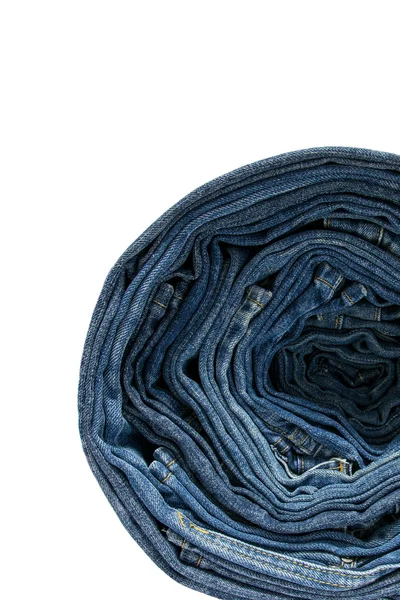 Row of blue jeans. — Stock Photo, Image