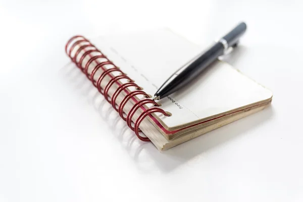 Στυλό και σημείωση βιβλίο — Φωτογραφία Αρχείου