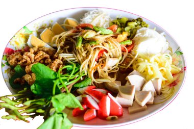 Tam papaya Tayland'ın ünlü baharatlı yiyecek.