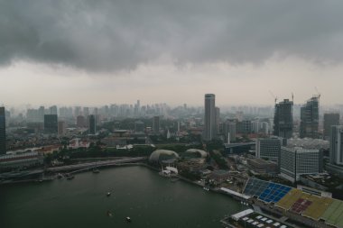 Görünümü, binalar ve Singapur merkezi iş yerlerinden.