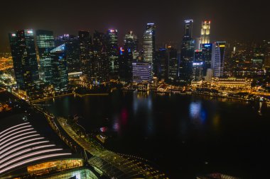Görünümü, binalar ve Singapur merkezi iş yerlerinden.