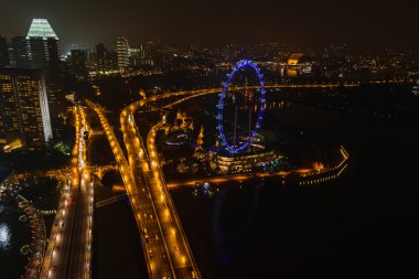 Görünümü, binalar ve Singapur merkezi iş yerlerinden.