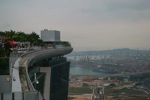 视图、 建筑物和新加坡中央商务地标. — 图库照片