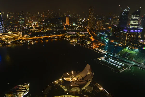 Vista, edifícios e marcos de Singapura Central de Negócios . — Fotografia de Stock