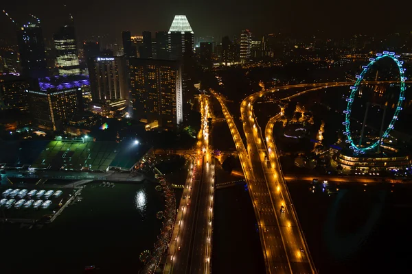 Vista, edifícios e marcos de Singapura Central de Negócios . — Fotografia de Stock