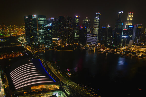 Singapore,Oct 18th,2014:View central business buildings and landmarks of Singapore.