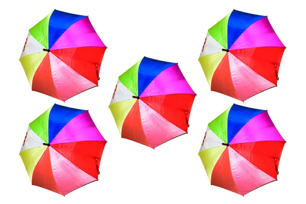 Colorful umbrellas isolated on white background. — Stock Photo, Image