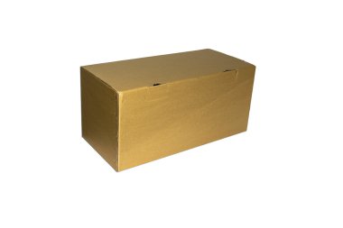 Beyaz arka plan üzerinde izole boş kahverengi kağıt kutusu.