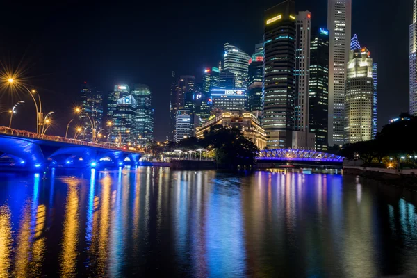 查看中央商务楼宇和新加坡的地标. — 图库照片
