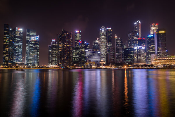 Singapore,Oct 15th,2014:View central business buildings and landmarks of Singapore.
